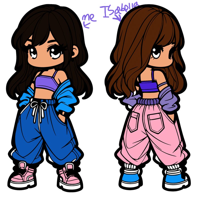 girl in crop top and baggy pants