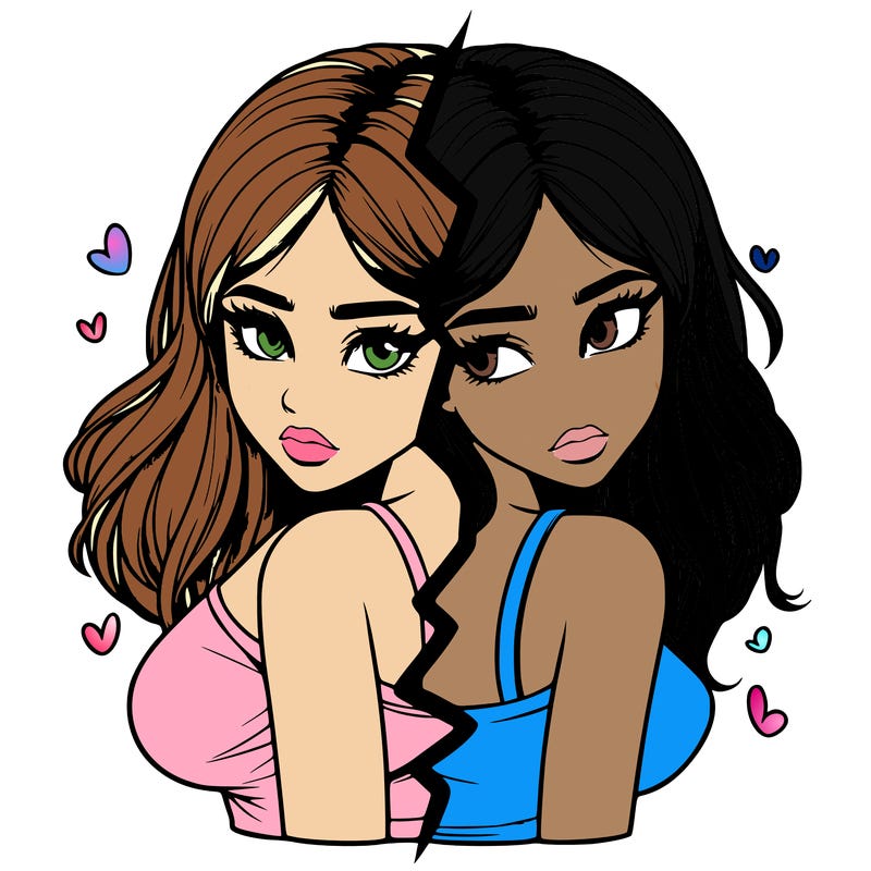 realistic girl split