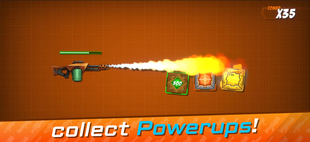 Shoot the Box: Gun Game - Shoot the Box 총 게임에서 화염 방사기로 상자를 쏘는 장면