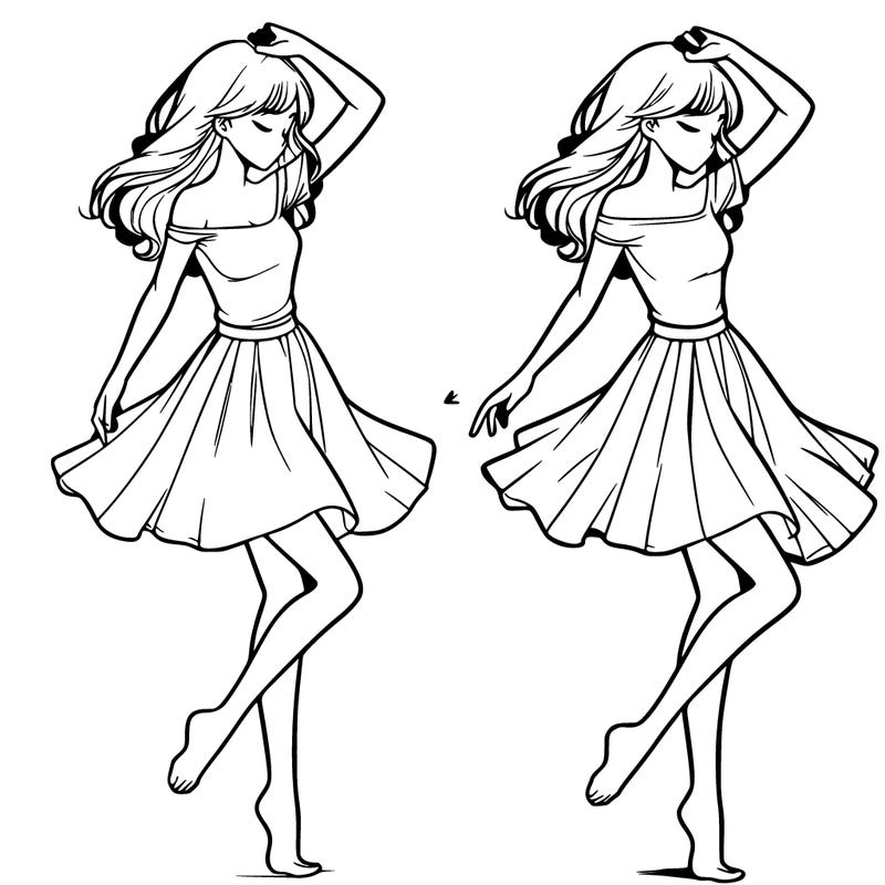 realistic girl doing a dance