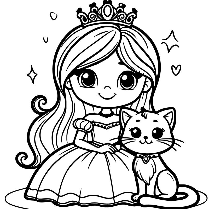 princess with cat