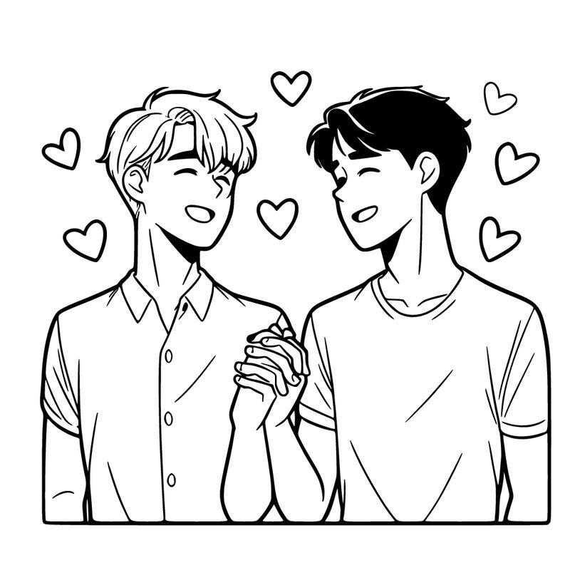 gay male teen couple holding hands