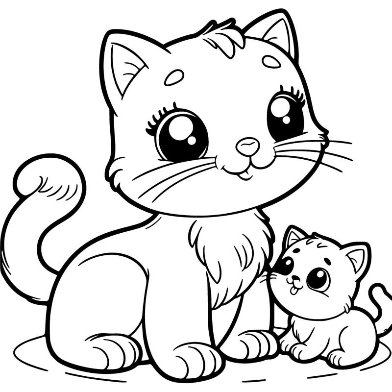 cat with baby cat