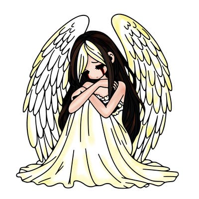 ethereal girl in grief, lonely and heartbroken