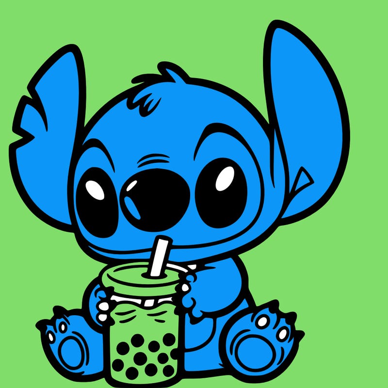 stitch with boba tea