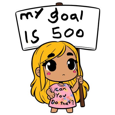 girl with blank sign