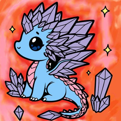 little cute crystal dragon