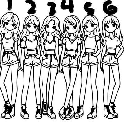 a group of girls wearing crop tops and shorts