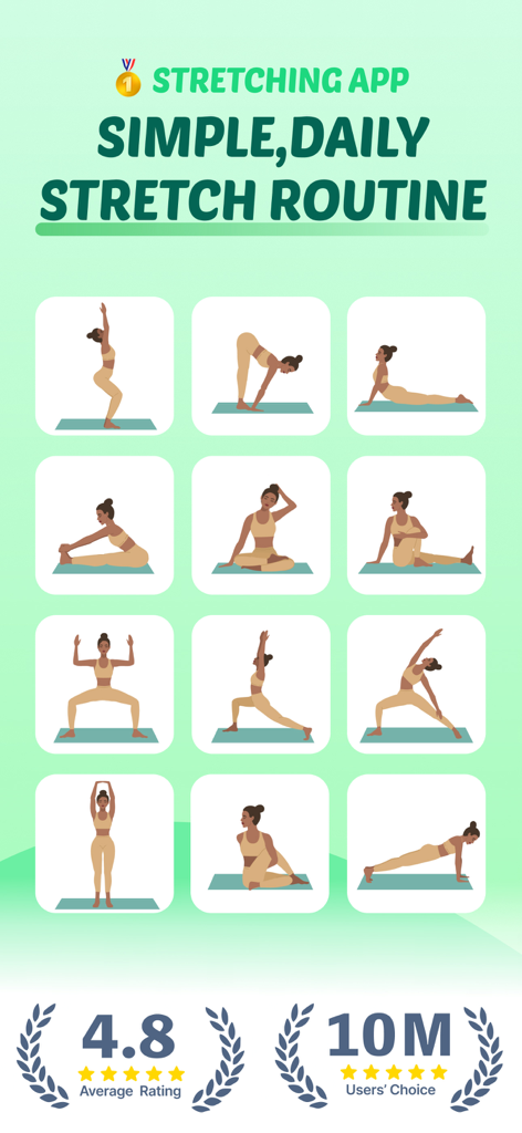Stretch+Flexibility~Bend Flex - Una colección de poses y ejercicios simples de estiramiento diario para la flexibilidad que muestran altas calificaciones de usuarios