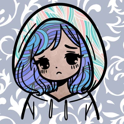 sad girl with a hoodie