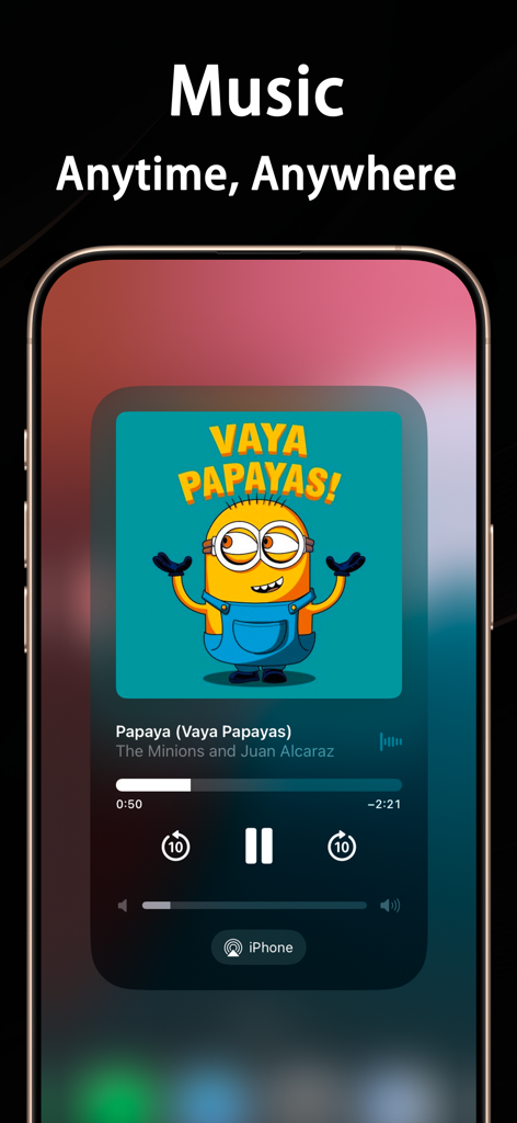 Float Tube：PiP for Video&Music - Musik-Player-Oberfläche der Float Tube App auf einem iPhone, die Hintergrundwiedergabe und PiP-Funktionen zeigt