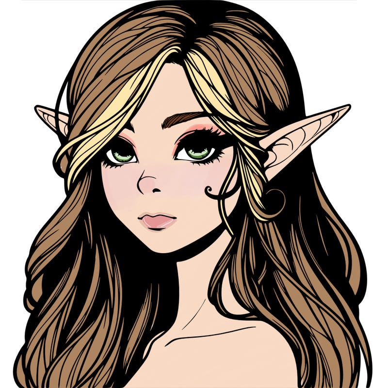elf girl realistic dark fantasy