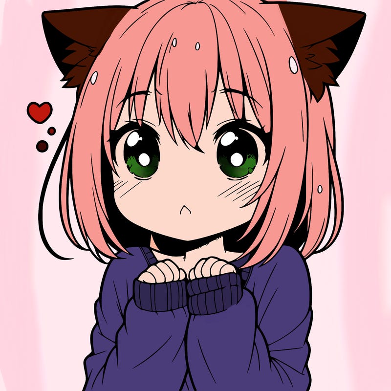shy anime catgirl