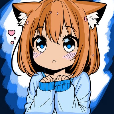 shy anime catgirl