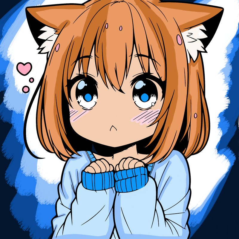 shy anime catgirl