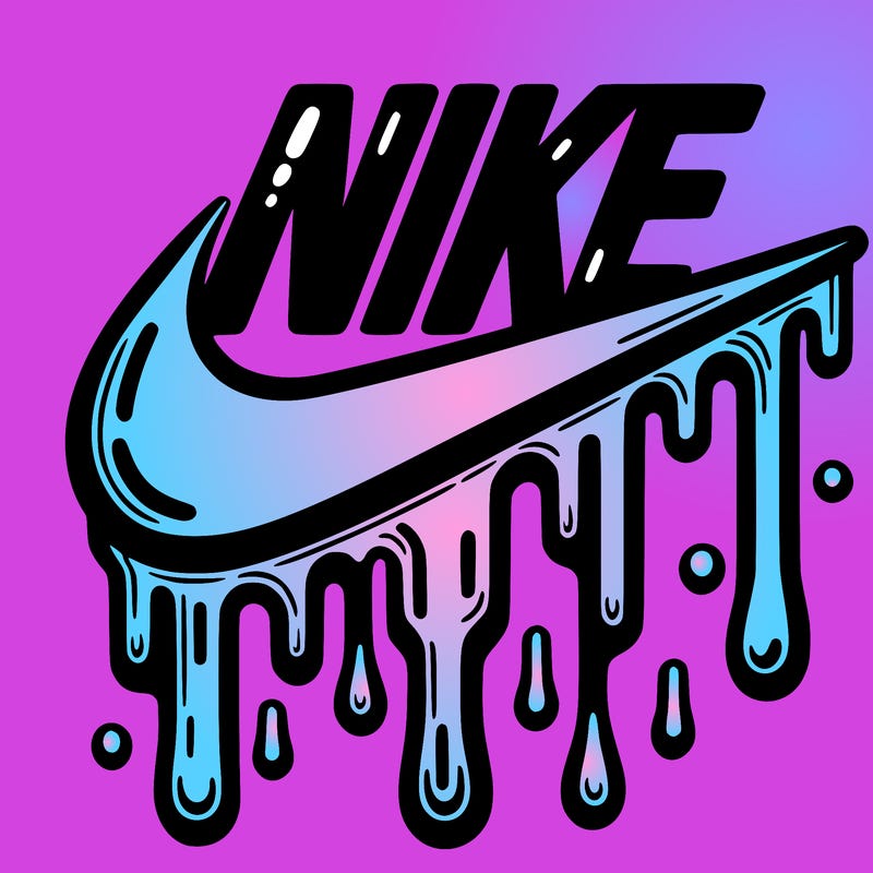 dripping nike logo