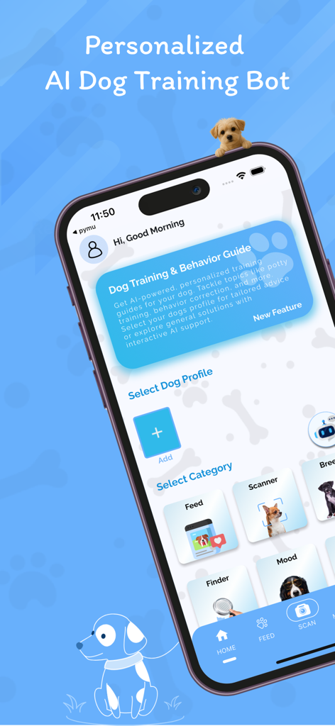 Dog Identifier: AI Dog Scanner - Personalized AI dog training bot and behavior guide interface within the Dog Identifier app