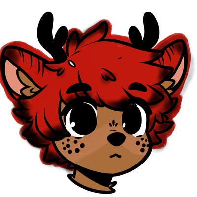 a humanoid deer with soft fluffy ears