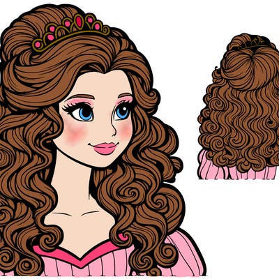 realistic princess with curly updo