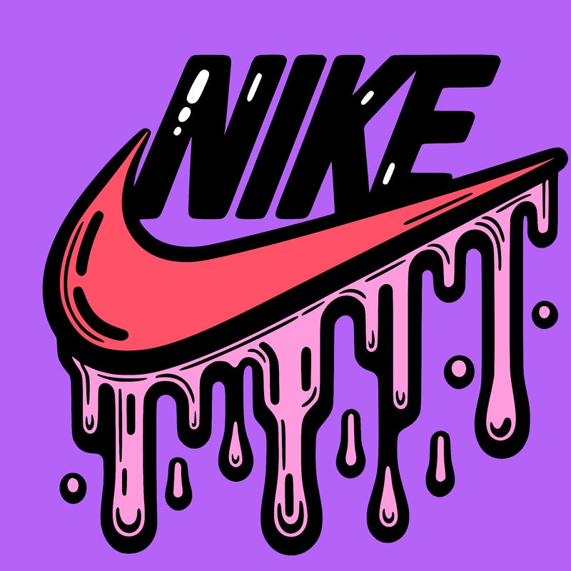 dripping nike logo