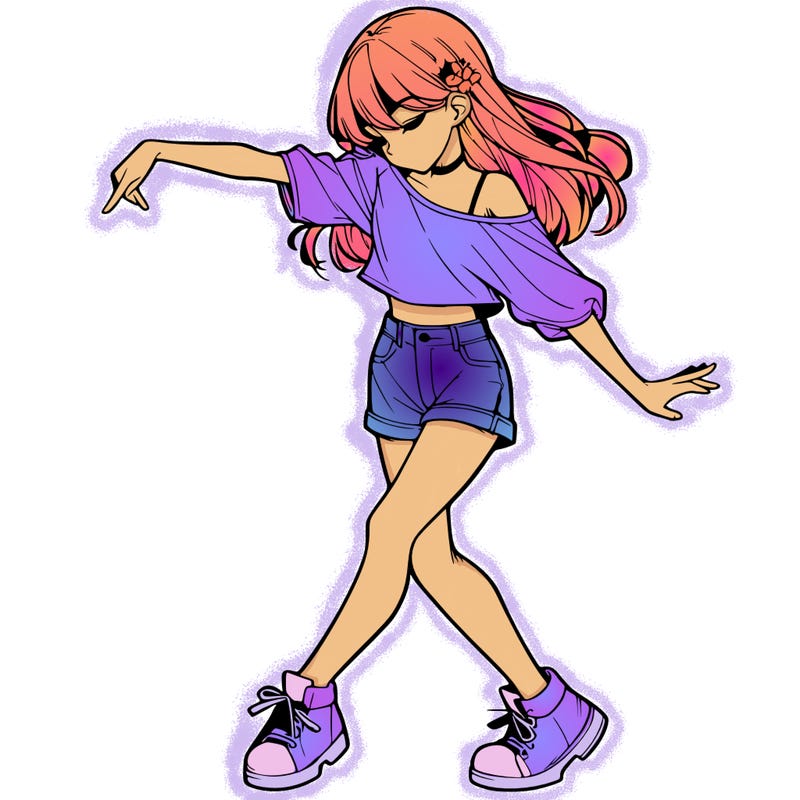 realistic girl danceing