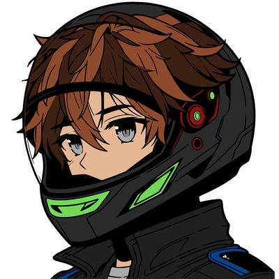 hot anime boy wearing motorcycle helmet