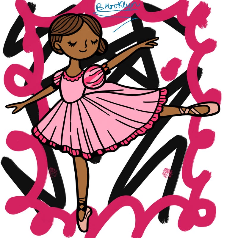 ballerina with a ballet slipper