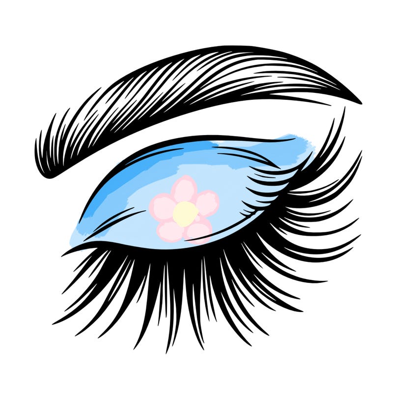 beautiful closed eye with long lashes