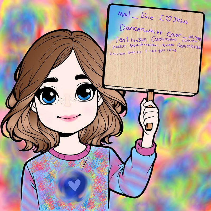 realistic girl holding up a sign