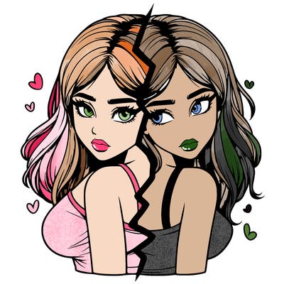 realistic girl split