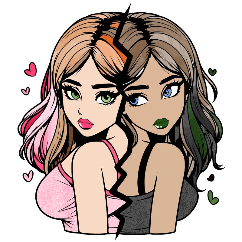 realistic girl split