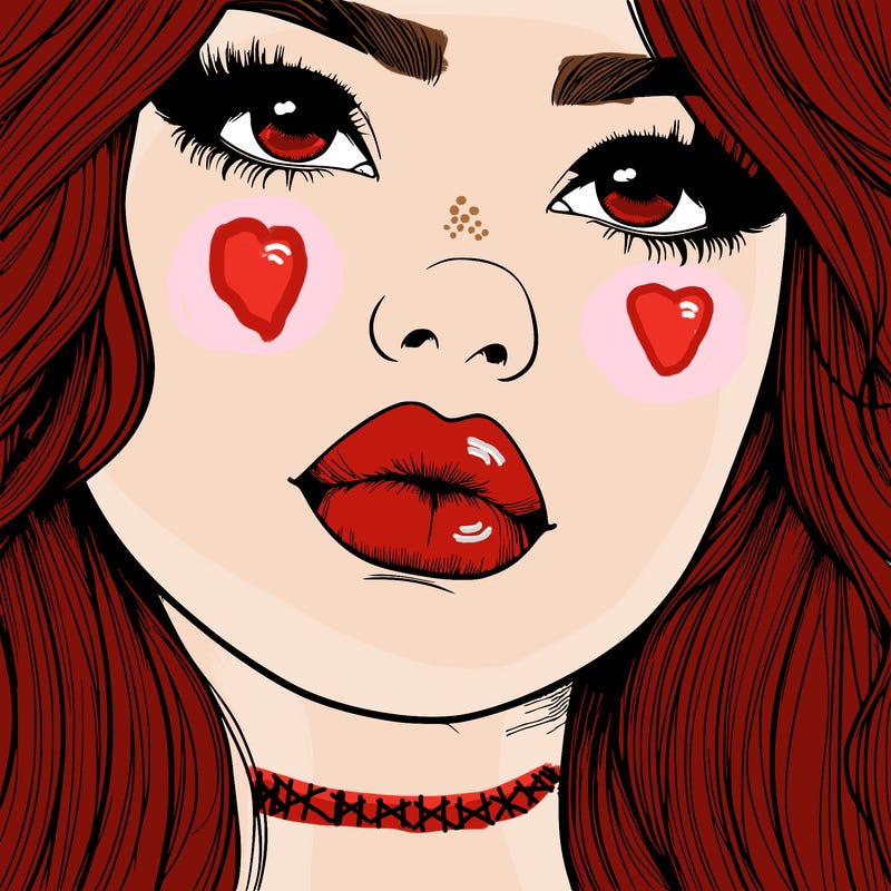 really realistic girl with lips