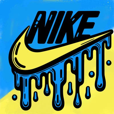 dripping nike logo