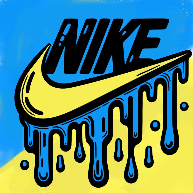 dripping nike logo