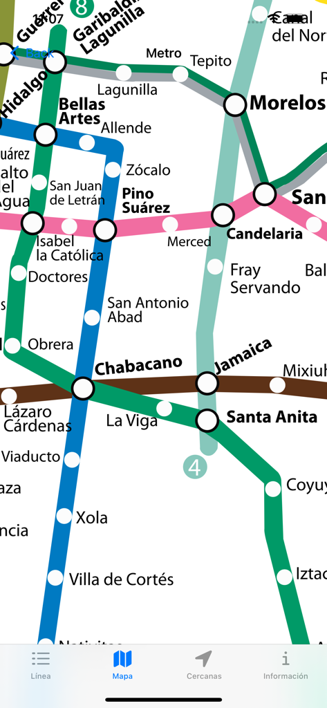 Detailed Mexico City metro and transit system map showing lines and stations