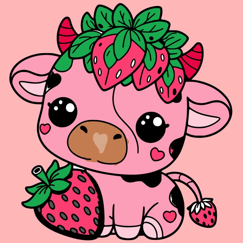 cute strawberry cow