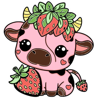 cute strawberry cow