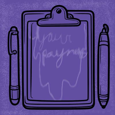 blank clip board with pen