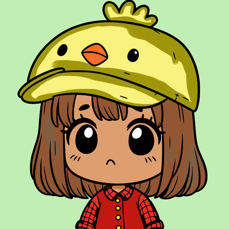 cute girl with chicken hat
