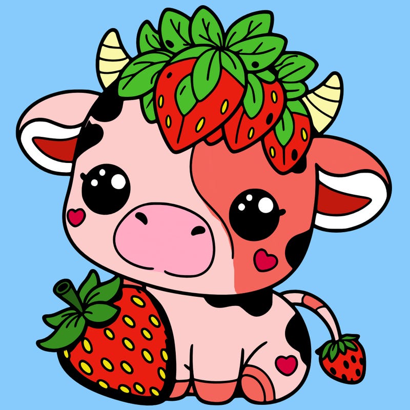 cute strawberry cow
