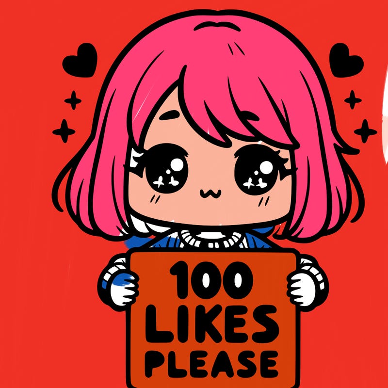 cute girl holding a sign saying 100 likes please