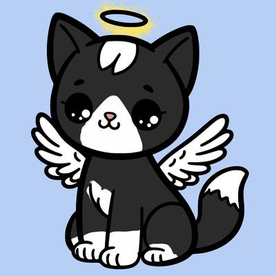 cat. with angel wings