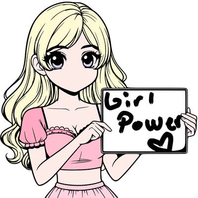 realistic pretty girl holding blank sign