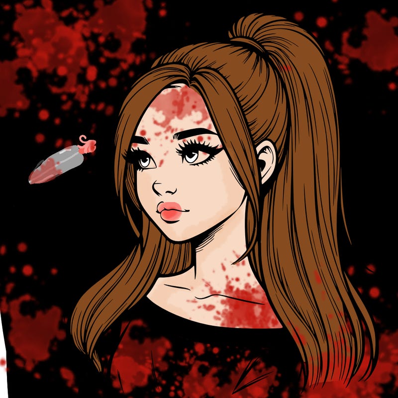 realistic girl with a high ponytail