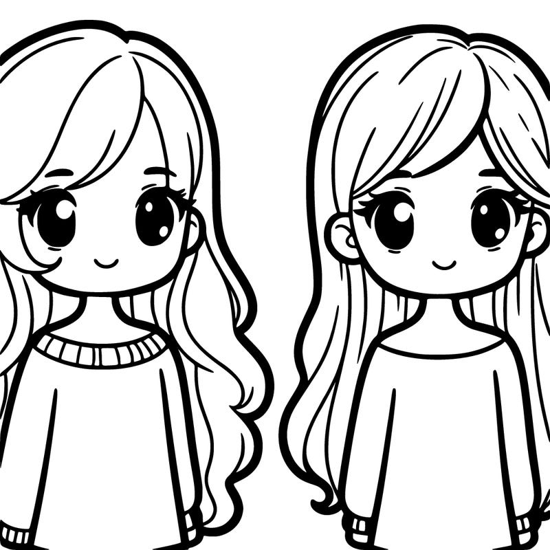 two girls one with longhair and the other with short hair