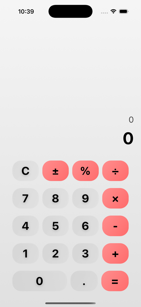 Simple Calculator - App - Minimalist calculator user interface with pink and grey buttons for students