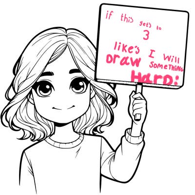 realistic girl holding up a sign