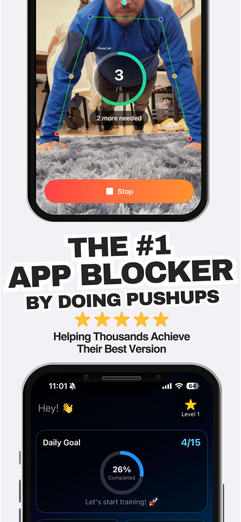 Push Up Time – App Blocker - Health & Fitness App | MWM