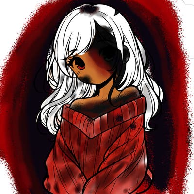 shy pretty girl wearing a sweater that is falling off one shoulder portrait