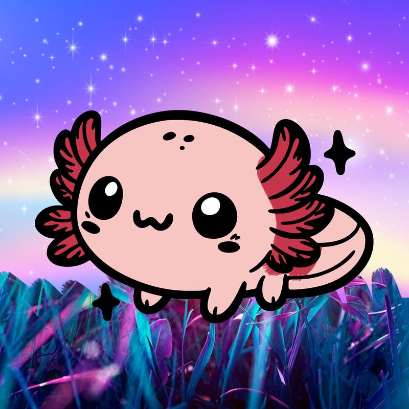 cute easy baby axolotl